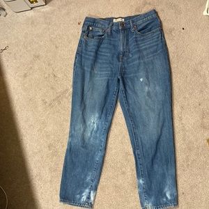 The Mom Jean with Limited Cloud Wash Detailing - Madewell High Rise